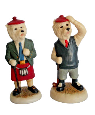 2 x ROBERT HARROP COUNTRY COMPANIONS WESTIES GOLFER CC25a & RAMBLER CC25e