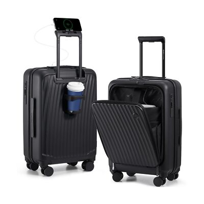 OIWAS 20 Inch Carry On Luggage, Front Pocket Carryon Suitcase with Phone Hold...