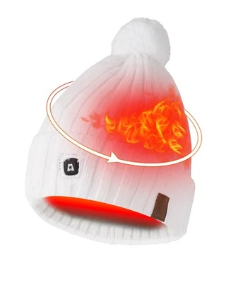 DUKUSEEK ARRIS Heated Beanie Hat with 3 Heating, Soft Knit Electric WinteHat for Skiing