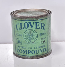 Vintage Clover Compound Lapping and Grinding NOS Tin Decorative