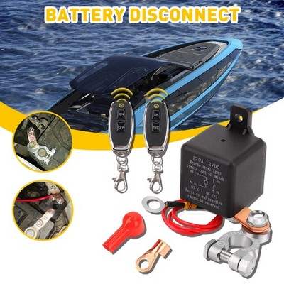 Dual Wireless Battery Car Remote Disconnect Relay Kill Master Cut-off Switch 12V