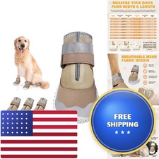 DcOaGt Dog Shoes Large Size Khaki 4PCS Size 6