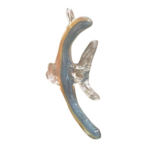Statuina pesce angelo vetro artistico acqua e ambra soffiato a mano ornamento decorazione prendisole - Foto 17 di 17
