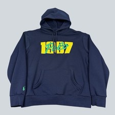 Polo Ralph Lauren Hoodie Men's Medium Navy Blue 1967 Logo Pullover NWOT