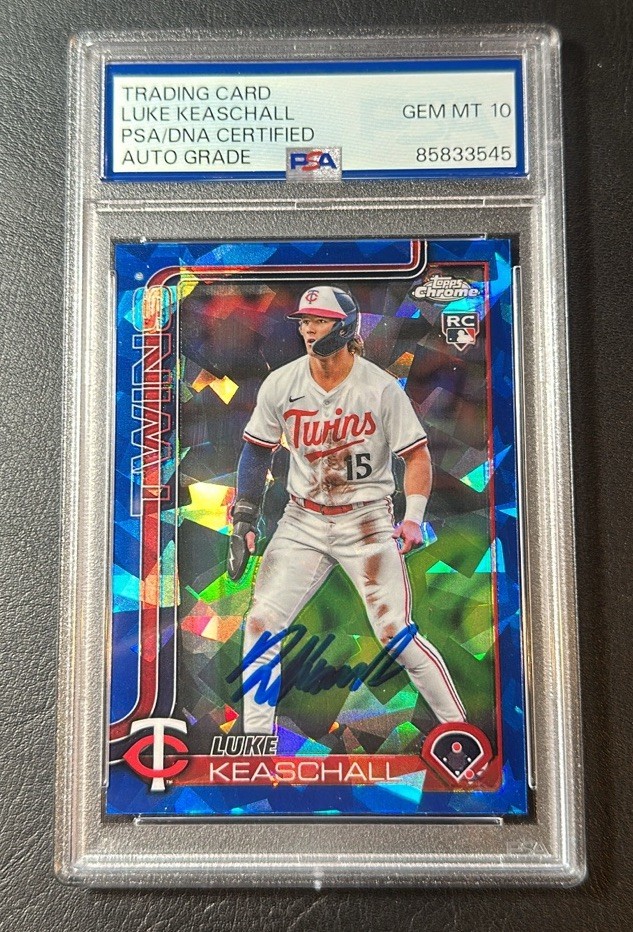2025 Topps Chrome Update Sapphire Luke Keaschall PSA 10 Auto USC106 RC Rookie