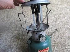 COLEMAN 220F LANTERN 2 MANTLE date 8-67 For Parts Missing Top Hood & Globe