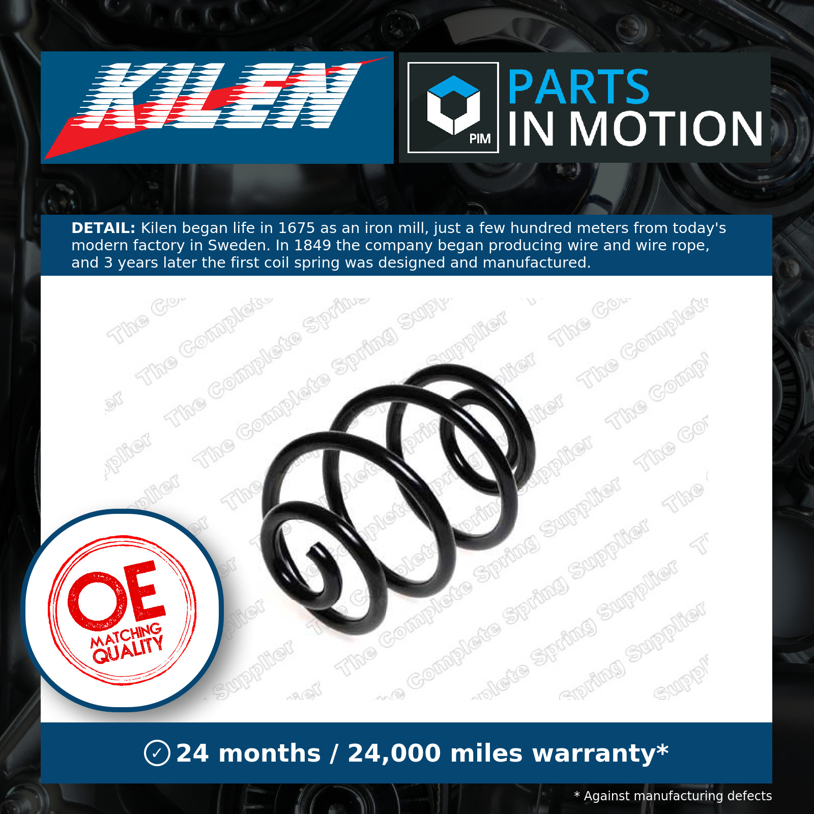 Coil Spring Rear 60010 Kilen Suspension 424305 424278 Genuine Quality Guaranteed