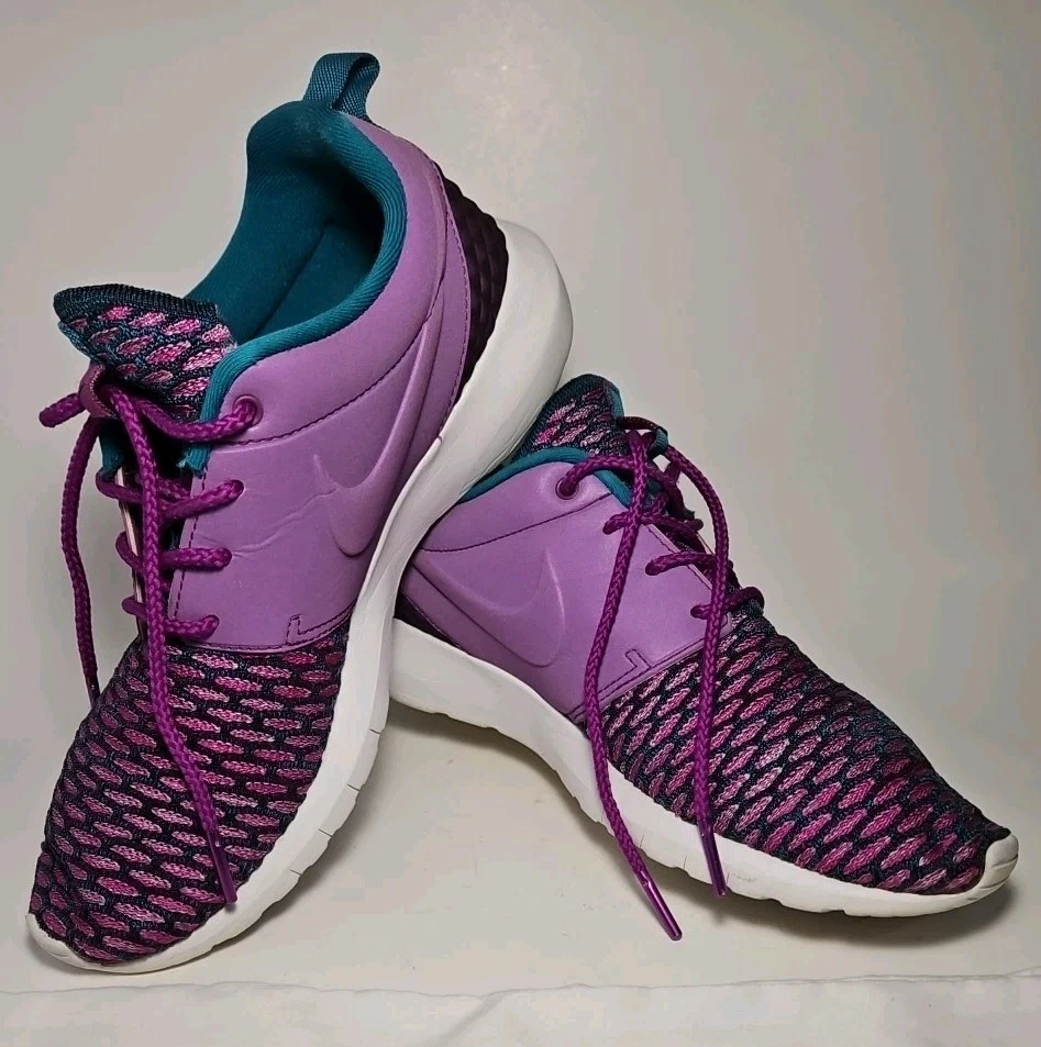 Nike Flyknit Rosherun - Bright Crimson- Court Purple Nike Roshe Run Flyknit| Bright Crimson & Court Purple| Size  main image 4