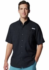 NWT Columbia PFG Tamiami II Short Sleeve Shirt Black Omni-Shade-M