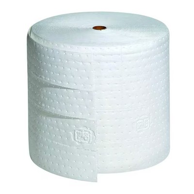 Pig Mat443 Sorbent Roll, 19 Gal, 15 In X 150 Ft, Oil, White, Polypropylene