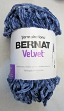 Bernat Velvet Yarn  #32007 Indigo Velvet 10.5oz 315yds 5-Bulky New