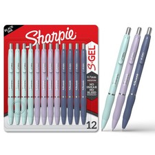 S-Gel, Gel Pens, Medium Point 0.7mm , Assorted Fashion Barrels, Black Ink, 1...