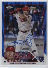 2023 Topps Chrome Rookie Blue RayWave Refractor 149/150 Donny Sands Auto 0ly5