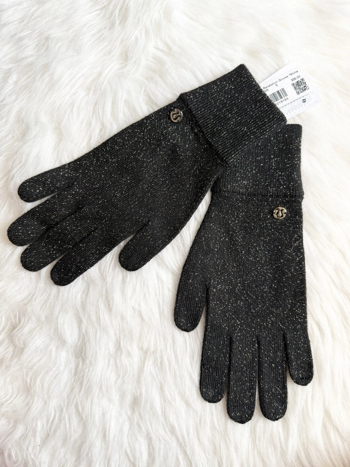 Lululemon Warm Revelation Gloves Black Shine Size S Unisex New