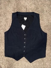Classic black Button Vest sz large NWT