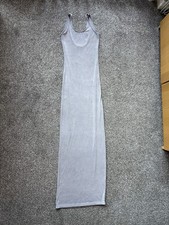 Reserved Bodycon grey sleeveless maxi Tank Cami dress XS Round Neck Scoop Back