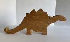 Stegosaurus Dinosaur Hand Made Wooden Jigsaw Puzzle 4 Chunky Pieces