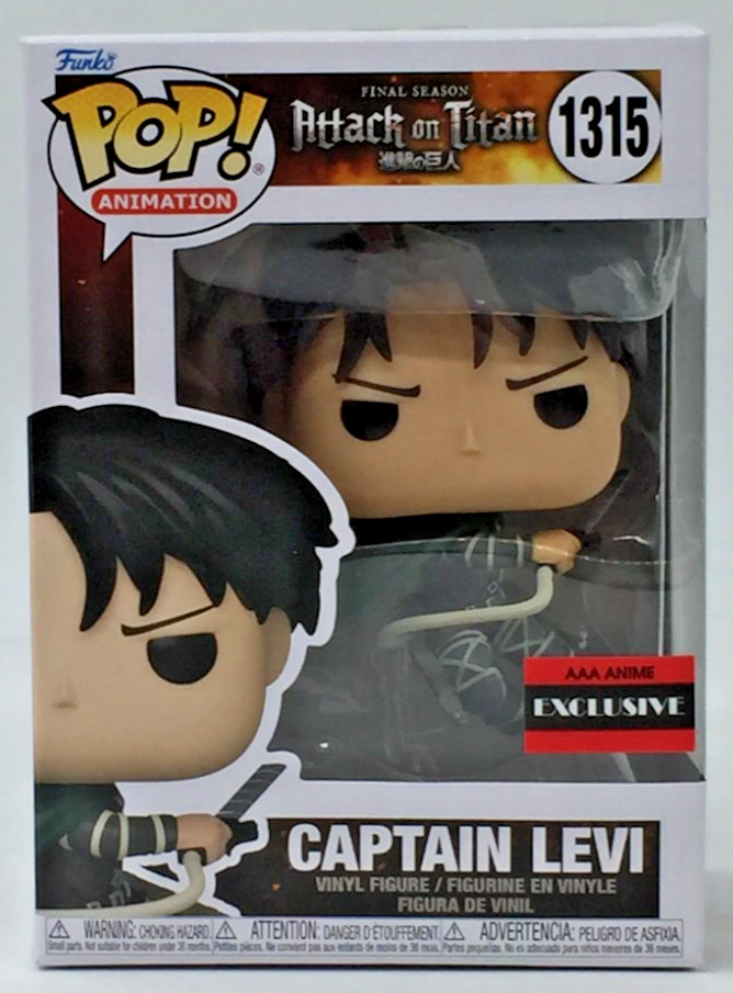 Funko Pop! Attack on Titan Captain Levi #1315 AAA Anime EX con protector pop