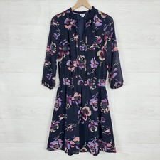 J.Crew Floral Chiffon Dress Women S Smocked Long Sleeves Waist Modest Preppy