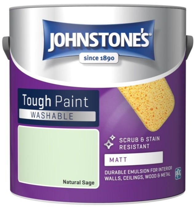 Johnstone's Washable Matt Wall Emulsion Paint 2.5L Natural Sage - Image 3
