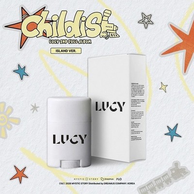 LUCY [CHILDISH] 2nd Album ISLAND Ver/QR+Sun Stick+4 Foto Karte+6 Paper OFFICIAL