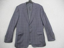 Canali Blazer Mens 42R Super 120s Wool Plaid Italy Bloomingdales Suit Jacket