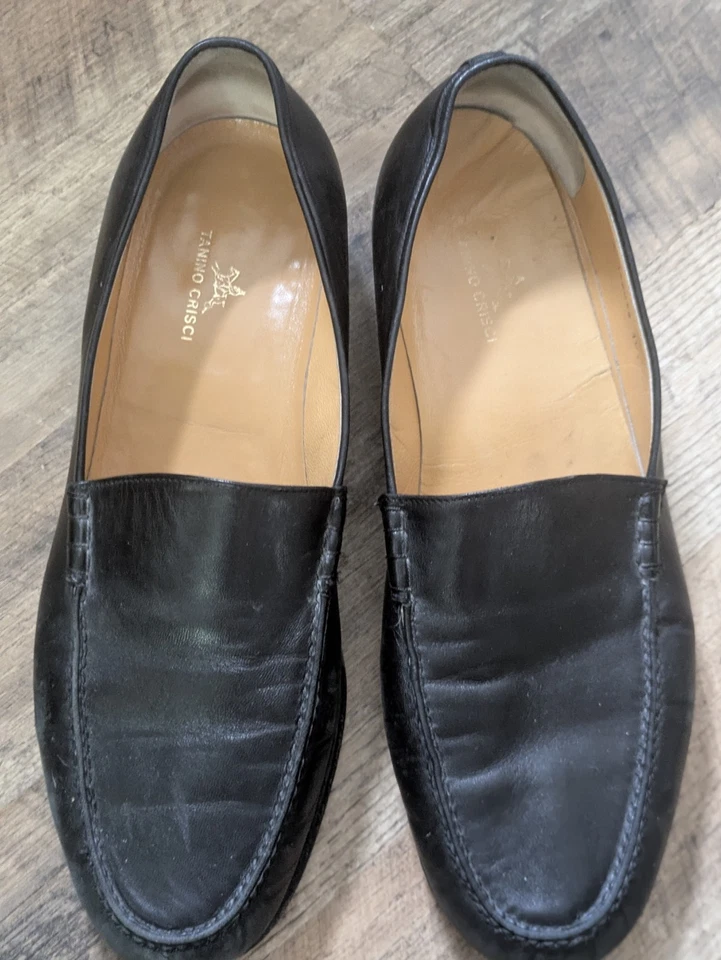 Zapatos de vestir de cuero negros Tanino Crisci para hombre 10,5 formales negocios boda elegantes Foto 3 de 4