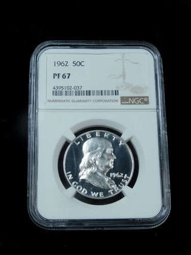 1962 50c Proof Franklin Silver Half Dollar - NGC PF67