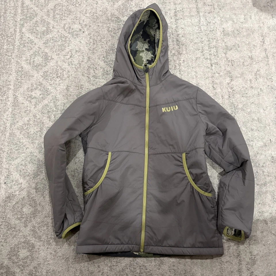 Chaqueta con Capucha KUIU Versa 3DeFX+ Reversible Verde/Gris Juvenil Grande (14/16) Foto 4 de 4