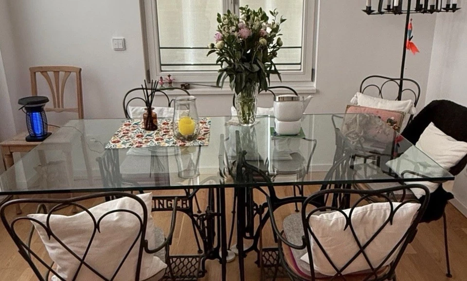 Tischglas Glasplatte Kanten geschliffen massiv 90 breit 170 lang 1,5 dick.