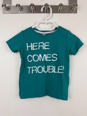 dopodopo | T-Shirt Petrol ''Here comes trouble'', Sommer | Gr. 86