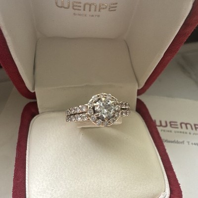 Wempe BY KIM Solitär Krone Ring 18K Roségold Brillant 1,32 ct G/SI