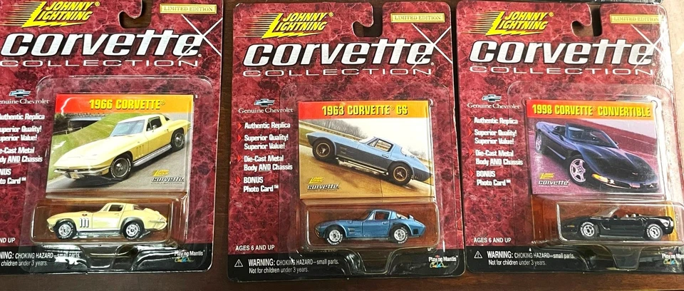 👀🔥🔥 ~ Johnny Lightning Corvette Collection VINTAGE WHITE LIGHTNINGS LOT OF 6 - Image 2 of 4