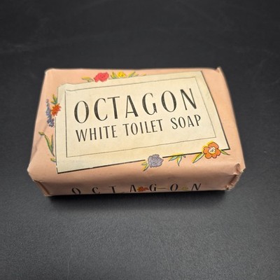 Vintage Octagon White Toilet Soap Bar NOS 1952 Colgate Palmolive Peet Coupon