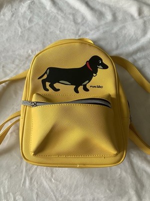 Marc Tetro Yellow Dachshund Mini Backpack Dog Print Small Bag Purse Cute Gift