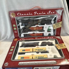 Lot Of 2 Wow Toyz Deluxe Classic Train Steam Engine Set with Tracks - 1 Works