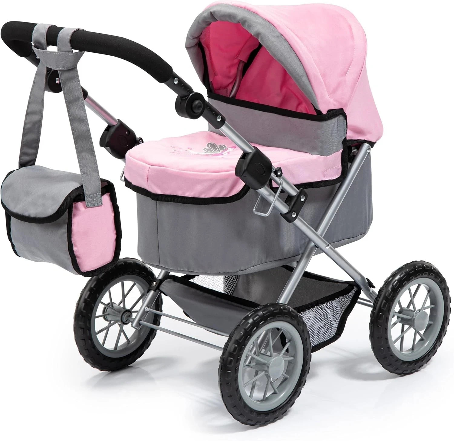 Adjustable Baby Doll Stroller Pram Toy Pushchair with Bag fo