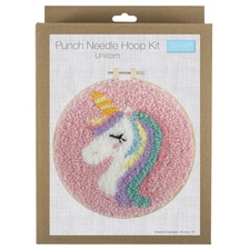 Trimits Punch Needle Kit: Yarn and Hoop: Unicorn