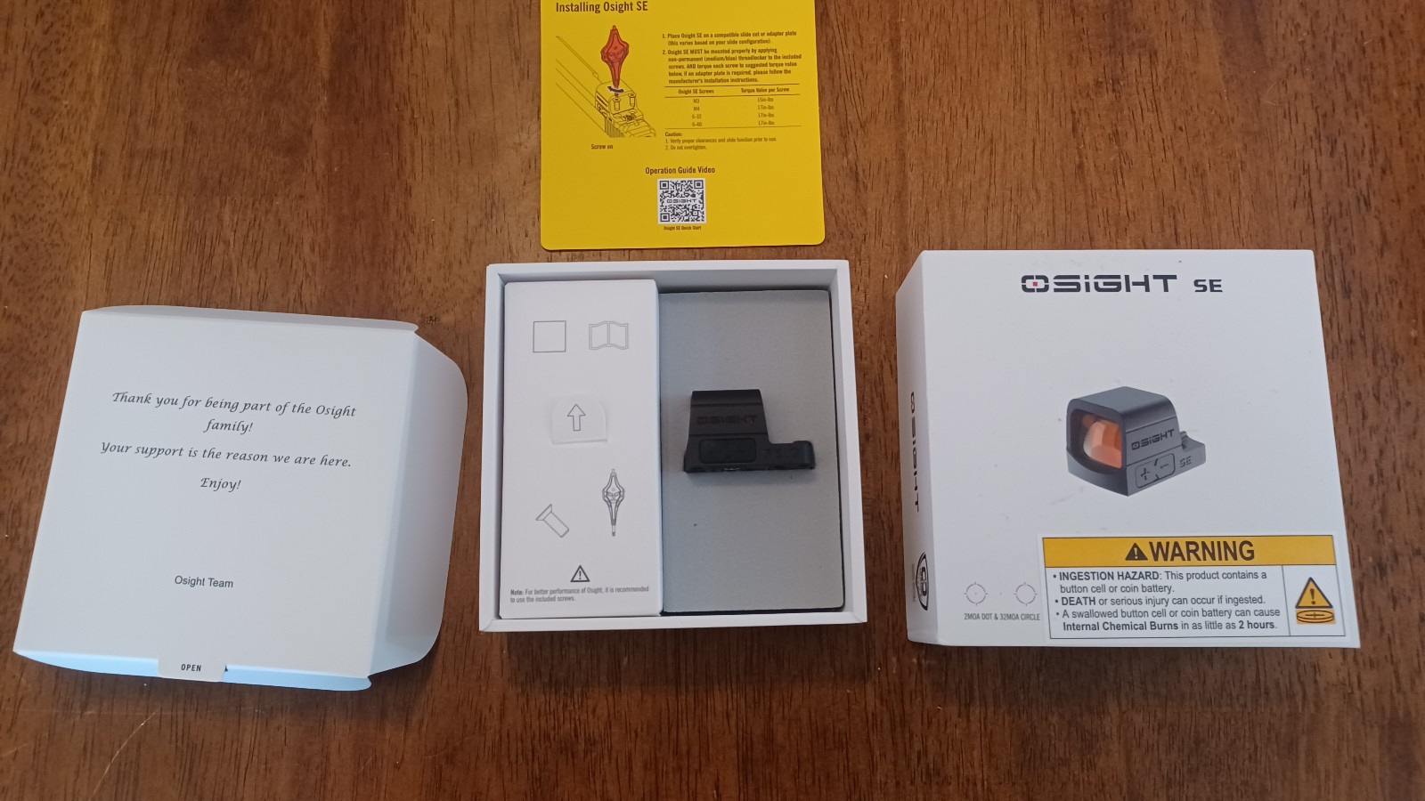 Osight SE ENCLOSED EMITTER Multi Reticle Red or 6 MOA green dot sight 2000g IPX7