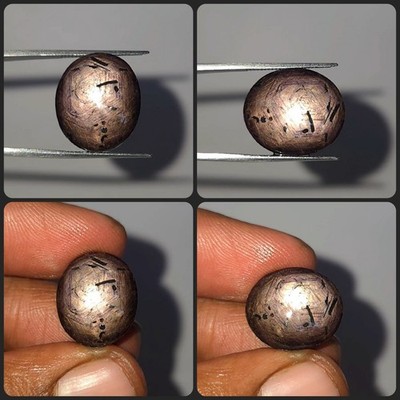 Natural 24.85  Star Sapphire Black Oval  Cabochon  untreated loose gemstone