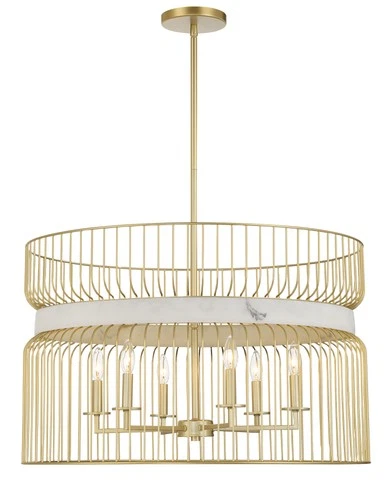 Minka Lavery 3396 Park Slope 6 Light 30"W Multi Light Pendant - Nouveau Gold - Picture 11 of 12