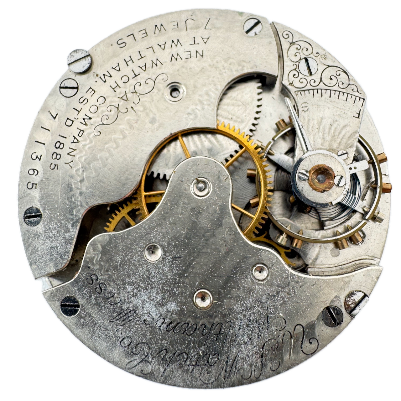 Antique 1903 Waltham 7 Jewel Hunter Pocket Watch Movement 16 Size 109 USA
