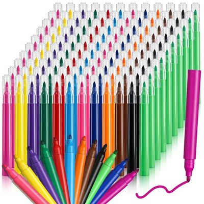 moheaaei Mini Markers Bulk, 300 Pcs Colorful Markers Bulk Set with 12 Vibrant...