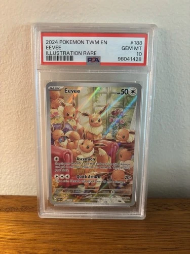 Pokémon Eevee Illustration Rare 188/167 SV06 Twilight Masquerade Holo PSA 10