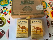 Antike Rarität 80er Camel Zigarettenschachtel Meharis Zigarrenbox Holzschachtel