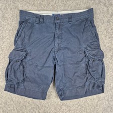 Polo Ralph Lauren Cargo Shorts Men 38 Blue Heavy Cotton Military Utility 10" Y2K