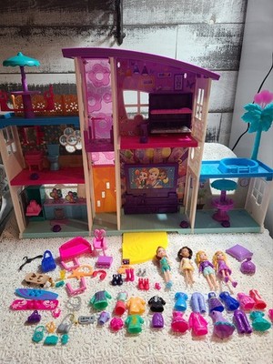 Polly Pocket Poppin' Party Pad Transforming Playhouse With 4Dolls & Accessories 