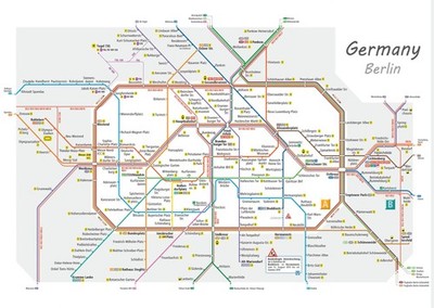 Berlin U-Bahn-Karte Wandkunst Moderne Urbane Dekoration Stadtkarte Wan
