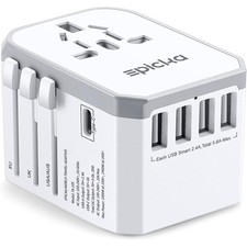 EPICKA Universal Travel Adapter, European Plug Adapter - White 