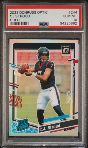 🔥💎 2023 PANINI DONRUSS OPTIC HOLO #244 CJ STROUD RC PSA 10 💎🔥